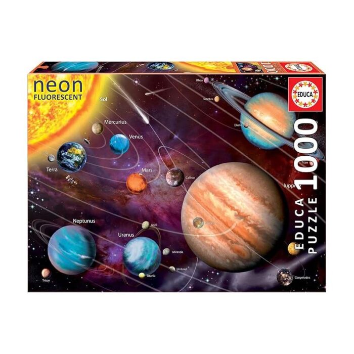 EDUCA Puzzle Planètes Neon Fluorescent 1000 pièces