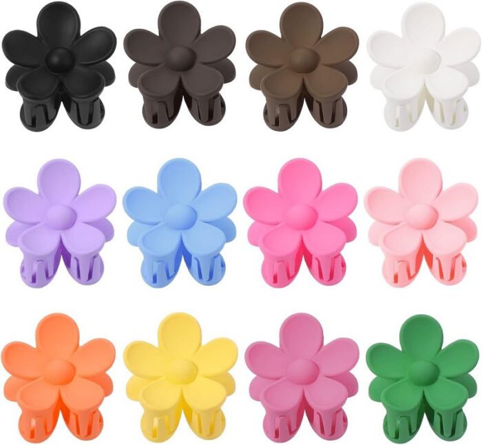 Pince à cheveux fleur (couleur mate)